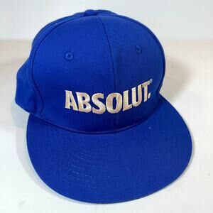 Absolut Vodka Ball Cap Trucker Hat Bright Blue Liquor Breweriana